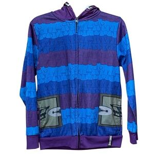 Fortnite Llama Purple Sweatshirt Zip Up Hoodie Kids Sz L Y2K Graphic Video Games